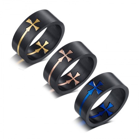 Personalized Stainless Steel Detachable Cross Men's Rings