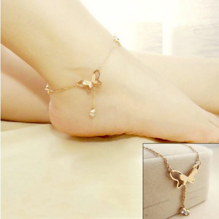 Charming Rose Gold Butterfly Bracelet/Anklet