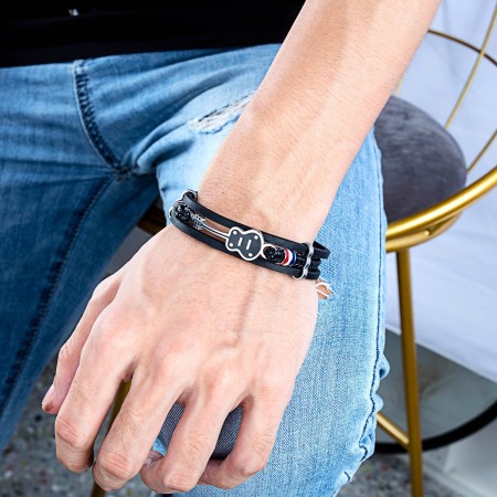 3-Strand Leather Adjustable Bracelet – Rhinestones-N-Rawhide