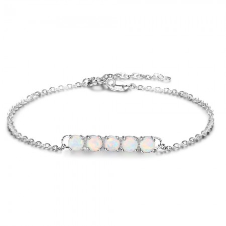 Swing Charm Opal Bracelet For Womens In 925 Sterling Silver