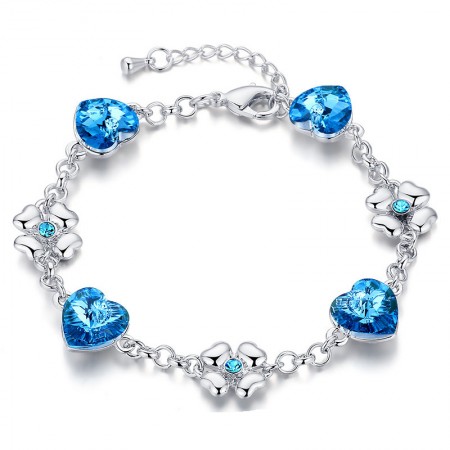 Pure Aesthetic Classic Sparkling Crystal Heart-Shaped Bracelet