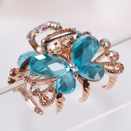 1Pcs Fashion Sweet Girls Women Crystal Rhinestone Gold-Plated Butterfly Barrette Claw Hair Clip Hairpin