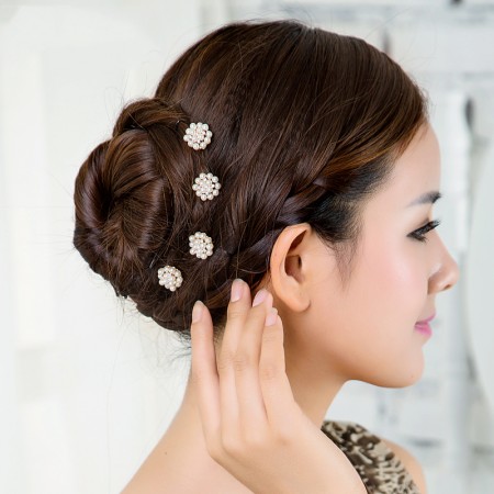 1pcs Lovely Charm Wedding Bridal Party U-Shaped Pearl Hair Pins Clips Grips Pins Hairpins Bridesmaid Clips