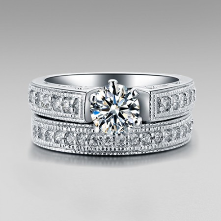 Platinum plated silver wedding rings sale