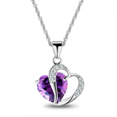 Natural Crystal Heart-Shaped Necklace