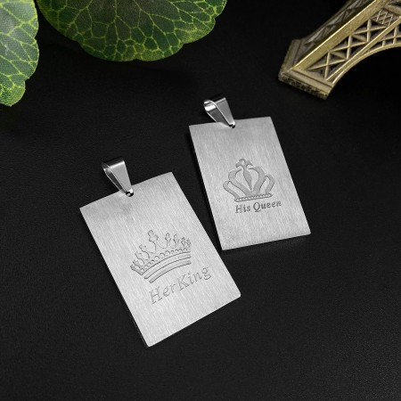 His & Hers Matching Set Vintage King Queen Tag Pendant Necklace –  SunnyHouse Jewelry
