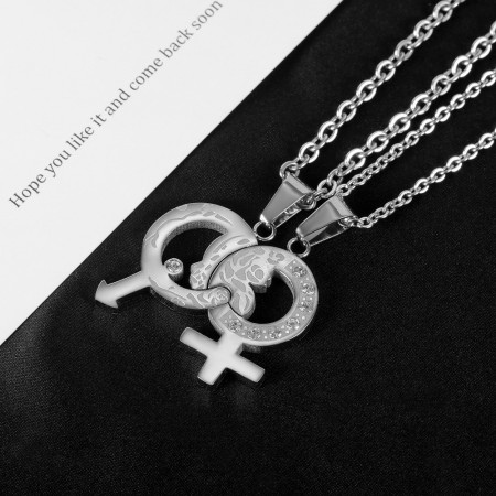 His and Hers Cross Pendant Necklace Set
