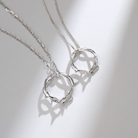 Unique Thorns Matching Necklaces For Couples In Sterling Silver