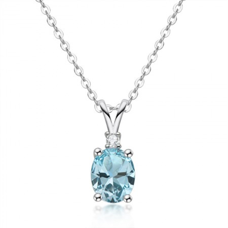 High Quality 925 Sterling Silver Topaz gemstone/Amethyst gemstone/Citrine gemstone Oval Cut Pendant Necklace for Women