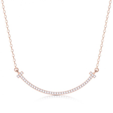 Rose Gold Smile 925 Sterling Silver Necklace For Women
