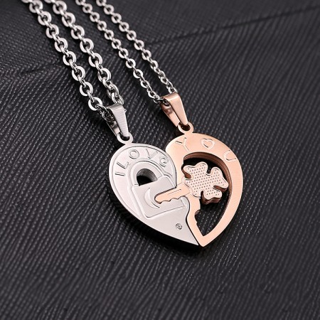 Lock Key Paired Pendant Best Friends Necklaces For Women Men Couple Trendy  Elegant Style Couple Necklaces Fashion Jewelry Gifts