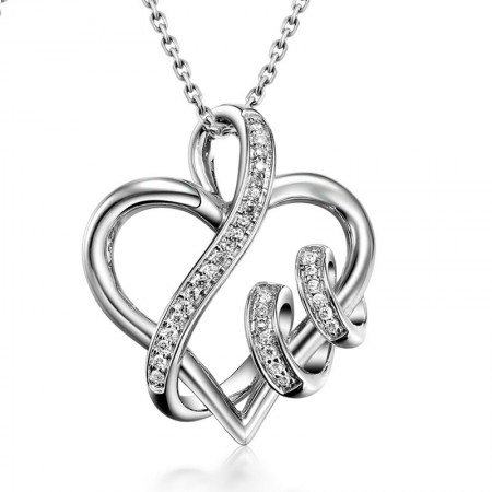 Love keepsake heart-shaped 925 silver Necklace