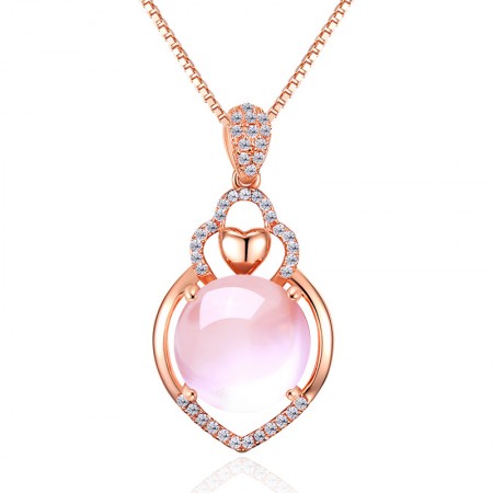 Natural Prehnite Gemstone Heart Shape 925 silver Necklace
