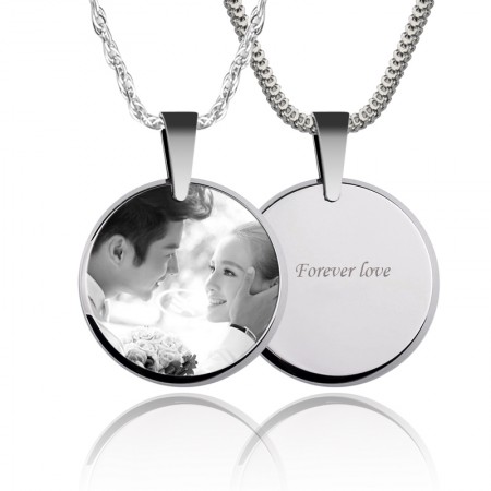 Photo Custom Necklace Lettering Couple