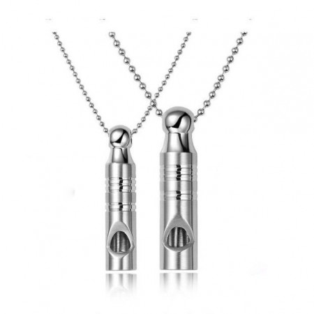 Titanium Steel Whistle Couple Necklaces