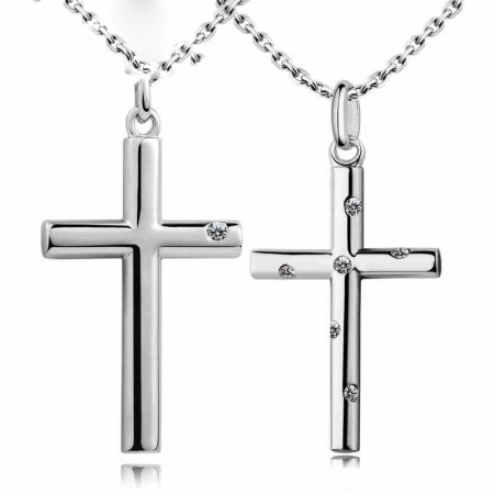 Original S925 Silver Cross Couples Necklaces 