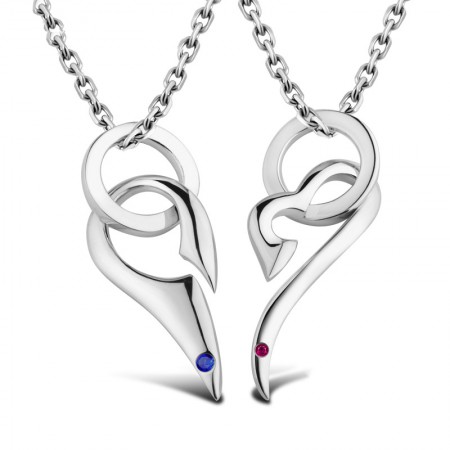 Meet Heart S925 Silver Couples Necklaces  