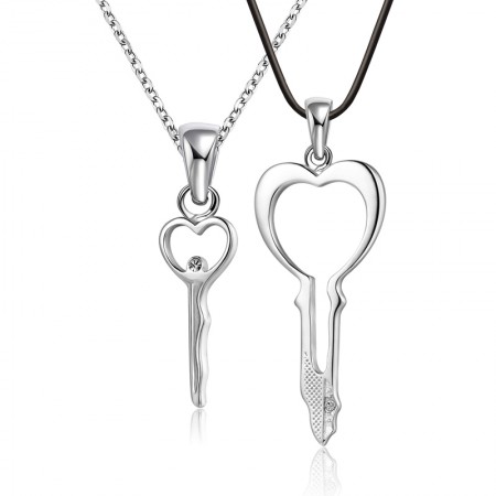 925 Silver Key Couple Necklaces