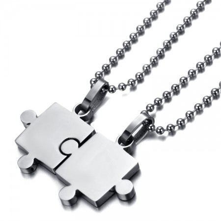 High Brightness Stainless Steel Love Puzzle Lovers Necklaces