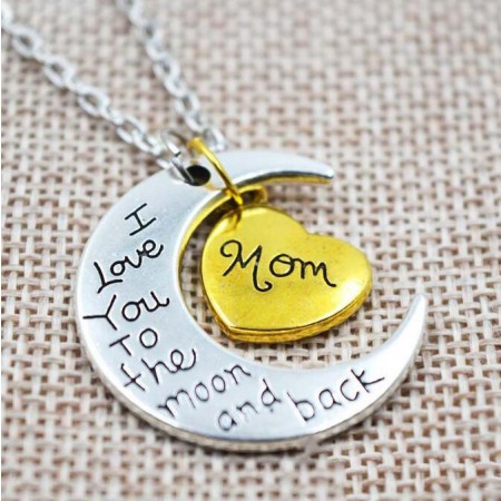Family Members Moon Heart Necklace