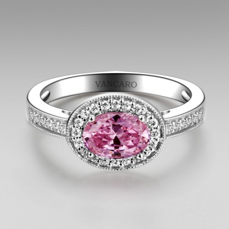 Oval Cut Pink Stone 925 Sterling Silver Ring for Women