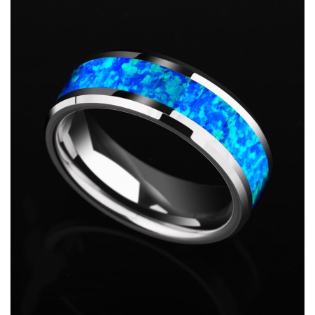 The New Luxury Opal Men's Tungsten Ring | Promise Ring For Him | Men's Wedding Band