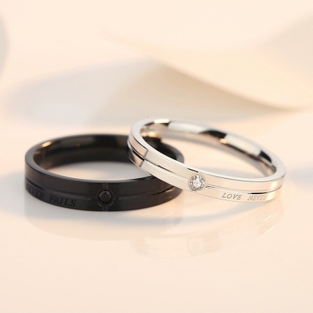 "LOVE NEVER FAILS" Promise Rings For Couples (Price For a Pair)