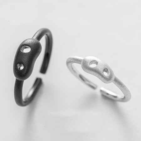 Two Pig S925 Sterling Silver Opening Lovers Couple Rings