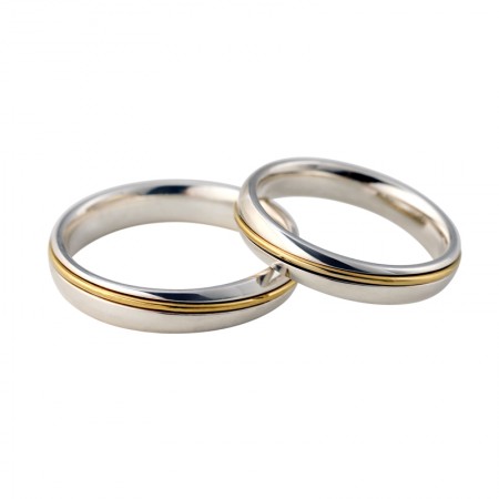 Original Design Star-Ring 18K & 925 Sterling Silver Couple Rings