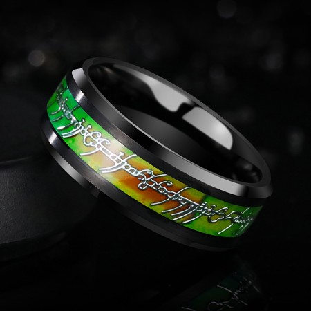 The Lord of the Rings Temperature Color Change Tungsten Promise/Wedding Rings For Men