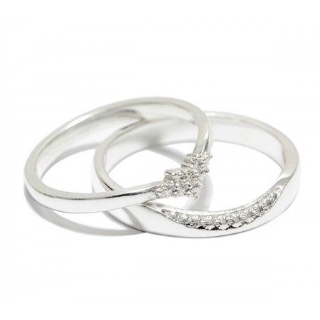 Original Design Romantic Hexagram 999 Sterling Silver Couple Rings