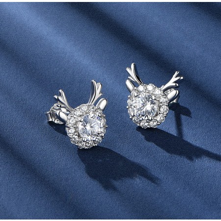 Little elk Earrings Sterling Silver One Pair Earrings for Girls Teens Boys Students Women