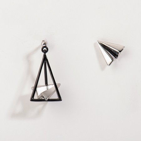 Paper plane S925 Sterling Silver One Pair Earrings for Girls Teens Boys Students Women