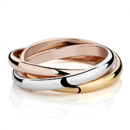 Fashion Titanium Steel 18k Gold Plated Three Pieces Cocktail Ring Set