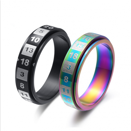 Titanium Steel Digital Rotating Birthday Gift Ring