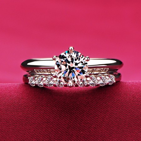 1.0 Carat Simulated Diamond Engagement/Wedding/Promise Ring Set For Her