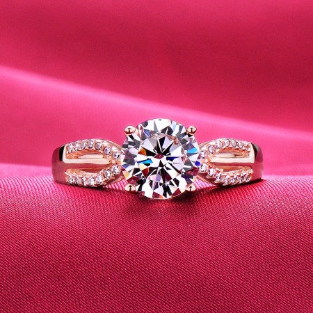 2.0 Carat Simulated Diamond Engagement/Wedding/Promise Rose Gold Ring For Her