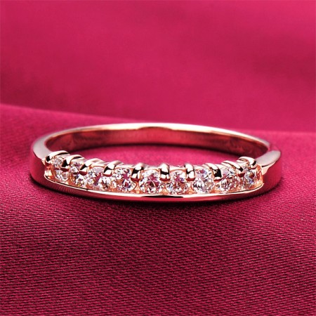 0.3 Carat x 9 Simulated Diamond Engagement/Wedding/Promise Rose Gold Ring For Her