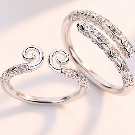 Romantic S925 Sterling Silver Opening Incantation Of Love Couple Rings