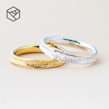 Stone Surface Texture Original Simple Design 925 Sterling Silver Lovers Couple Rings