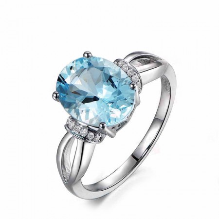 Natural Topaz s925 Sterling Silver Promise Ring Wedding Ring Lady’s Ring