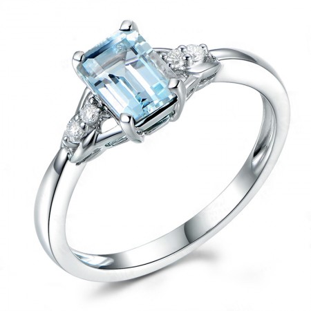 Blue Topaz 925 Sterling Silver Lady’s Engagement/Wedding Ring
