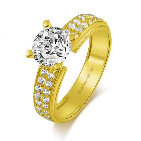 10k Gold SONA Diamonds Classic Engagement/Wedding Ring For Her
