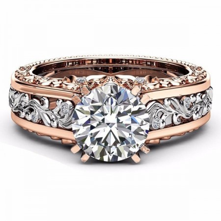 Hot Sell 14k Rose Gold Plated Alloy Color Separation Lady’s Ring