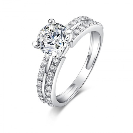 Korean Style SONA Diamonds Sterling Silver Lady’s Promise Ring Wedding Ring