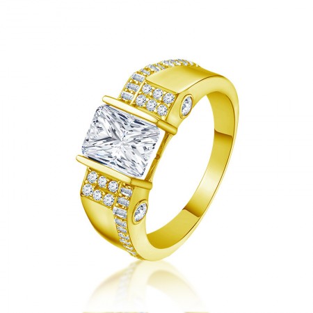 10k Gold Cubic Zirconia Man’s Engagement/Wedding Ring