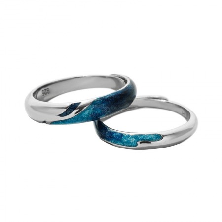 Love Like Mountains And Rivers s925 Sterling Silver Lovers Couple Rings