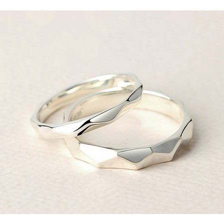 Love Around You Sterling Silver Lovers Couple Rings
