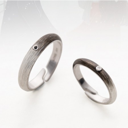 Living With You Forever s925 Sterling Silver Lovers Adjustable Couple Rings