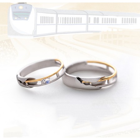 The Next Station Of Happiness Moonstone Sterling Silver Lovers Adjustable Couple Rings